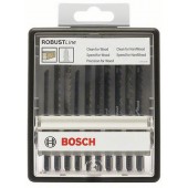 Набор из 10 пильных полотен для лобзиков Robust Line Wood Expert, Bosch 2607010540